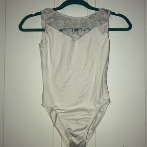 Motionwear White lace leotard. Size M